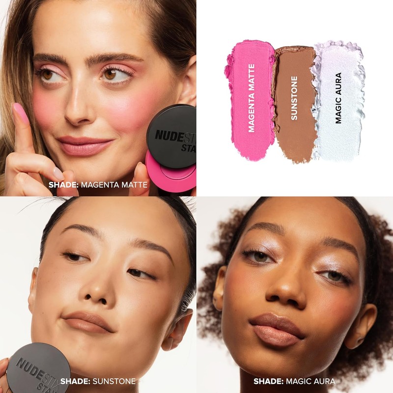 Nudestix Sunpink Glow STAX Set – 3-Piece Cream Blush &