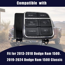 Cruise Control Steering Wheel Switch Fit for 2013-2018 Dodge Ram 1500, 2019-2024 Dodge Ram 1500 Classic 3.0L 3.6L 5.7L Replaces Part Number 68111384AB 68111384AA CCA1384 601-608