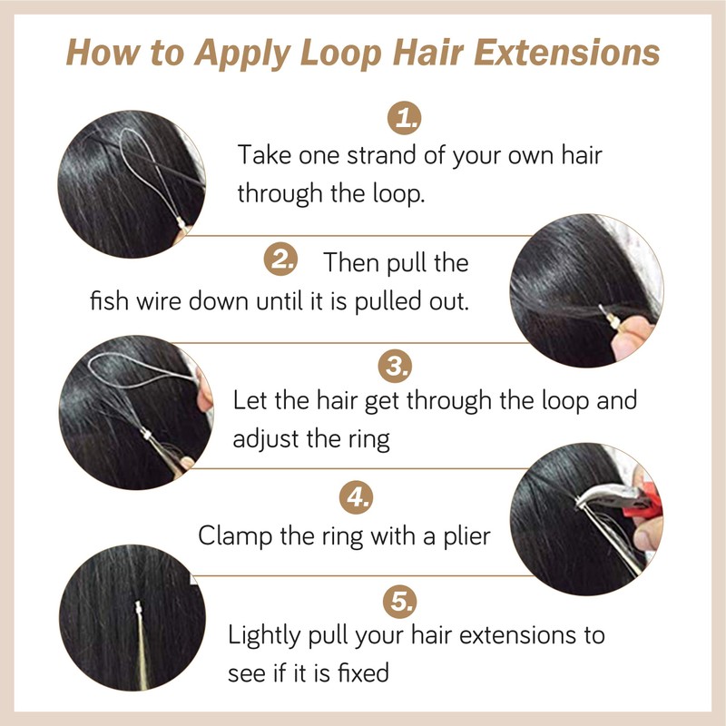 Easyouth Brown Micro Ring Extensions Highlighted Micro Ring Real Hair