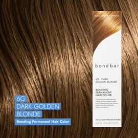 Bondbar 6G Dark Golden Blonde Bonding Permanent Creme Hair Color, Repairing hair dye for all hair types, Vegan, Built in Bonding, 2.05 Oz