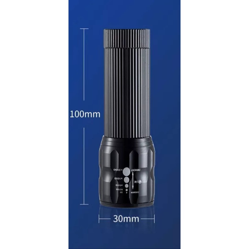 LJK Lampara Táctica Recargable Con Zoom 4 Modos Mini 3000