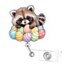 Easter Badge Reel Cute Raccoon Acrylic Badge for ID Card