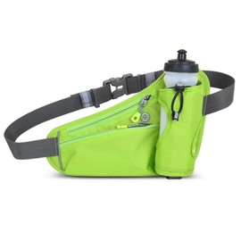 ROSSRORE Outdoor Unisex Waist Bag, Multi-Functional Fitness Running Water Bottle Waist Pack, Waterproof Chest Crossbody Bag, Hip Bag with Water Bottle Holder Green