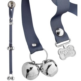 PoochieBells Dog Door Bell for Potty Training – The Original Potty Training Bells for Dogs, USA-Made Doggie Potty Bells, Easy Puppy Training, Loud, Durable Hanging Bells for Door, Solid Pewter Gray