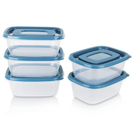 EFISH 5 Pieces Rectangular Plastic Cooling Container Food Storage Box Container Sets Food Container (5 Pieces (1000 ml) Box)