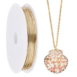 SUNNYCLUE 25M Real 14K Gold Plated Copper Jewellery Wire 0.6mm 22 Gauge Copper Wires Crafting Wire Copper Beading Wire Beading Craft Wire Copper Wire for Jewellery Making Wrapping Sculpting Wrapping