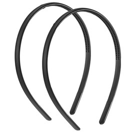 2PCS Thin Headbands for Women Black Headbands Plastic Plain Headbands Perfectly To The Shape of Your Head