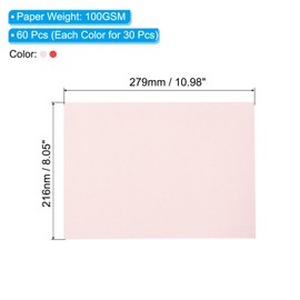 PATIKIL 60 Sheets Vellum Paper 8.5x11inches, Printable Translucent Paper 100GSM Colored for Invitations Laser Inkjet Printing Card Making Crafting Wedding Tracing, Red/Pink