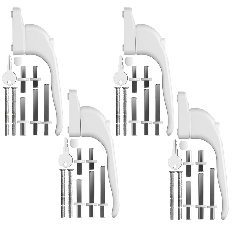 Neoteck 4PCS Inline Window Handle Universal Espag Key Locking Lockable