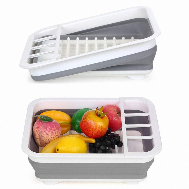 Collapsible Dish Drying Rack Portable Dish Drainer Dinnerware Organizer for