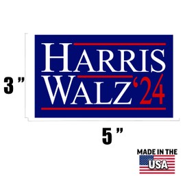Kamala Harris Tim Walz 2024 Presidential Election Bumper Sticker Car Decal Democrat for President Presidential USA Election Political Sticker Blue