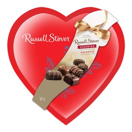 Russell Stover Red Foil Heart Box of Valentines Assorted Chocolates, 14 Ounce (24 Pieces)