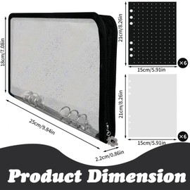 Huakaile 8.26" x 5.91" Black Enamel Pin Display Book, Pin Trading Binder Album with 6 Page Felt Boards, 6 Clear Dividers & Protective Cover, Brooch Collection Book Holder for Collectors Travel
