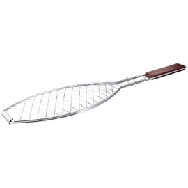 Outset QC70 Fish Grill Basket with Rosewood Handle