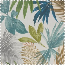 Globaltex Baumwoll-Stoff Palmen, Acryl beschichtet, 140 cm breit, Meterware - für kreative Projekte, Basteln und Näharbeiten