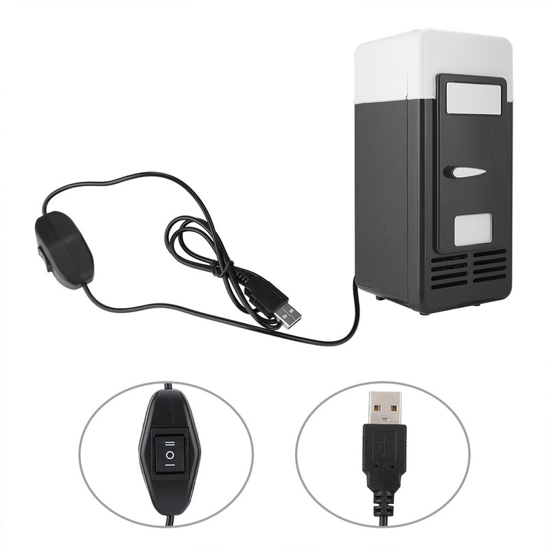 PC USB Mini Refrigerator Fridge Beverage Drink Can Cooler Warmer