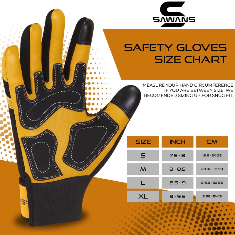 Leather Work Gloves Gardening Ornproof Breathable Construction Flexible Mechanic for