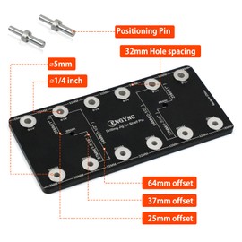 ENGYNC Shelf Pin Jig for 1/4 inch & 5mm, Aluminum Alloy Shelf Pin Drilling Jig for Straight Holes, Cabinet Hardware Drill Guide Template Woodworking Tools & Accessories