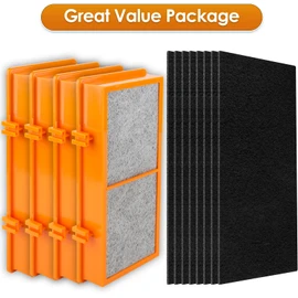 (12 Pack) AER1 Filter 4 HEPA Filters + 8 Carbon Booster Filters Compatible with Holmes AER1 Type Total Air Filter HAPE30AS-Smoke Grabber Filter, True HEPA Filter, Replacement Filter Accessories