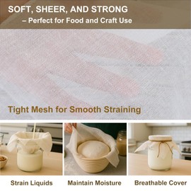 Cheesecloth 10-Pack 20x20 Inch – Reusable Organic Unbleached Cotton Grade 100, Hemmed Cloth for Cooking, Juicing, Cheese Making