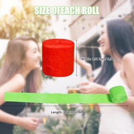 Bliceon 10 Rolls Rainbow Crepe Paper Streamers – 10-Color Craft Rolls for Birthday, Wedding, Holiday Party Decorations, Backdrop and Event Decor – for Creative Crafting and Festive Celebrations