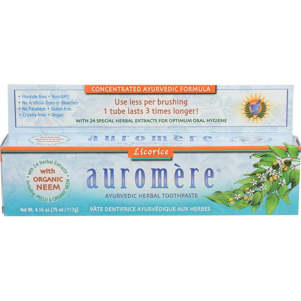 Auromere Licorice Toothpaste 4.16 oz (6 Pack)6