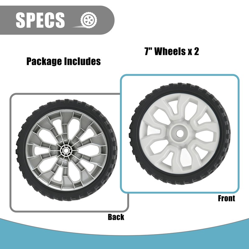 Sutmorly 7 inch Front Wheel Assembly for Most Walk-Behind Mowers,