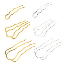minkissy Chignon Bun Hair Pins Set 6pcs u Shape Hair Forks Retro Hair Sticks Simple Hair Clips Hair Accessories Girl Fashion Random Color