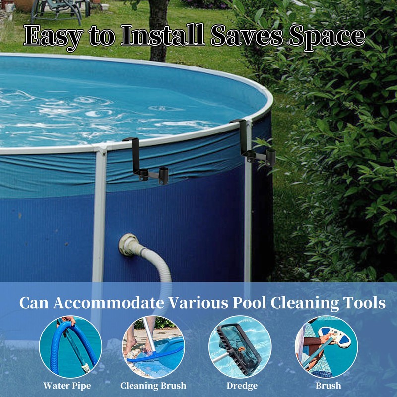 2 Pcs Pool Fence Hooks, Heavy Duty Adjustable Pool Tool