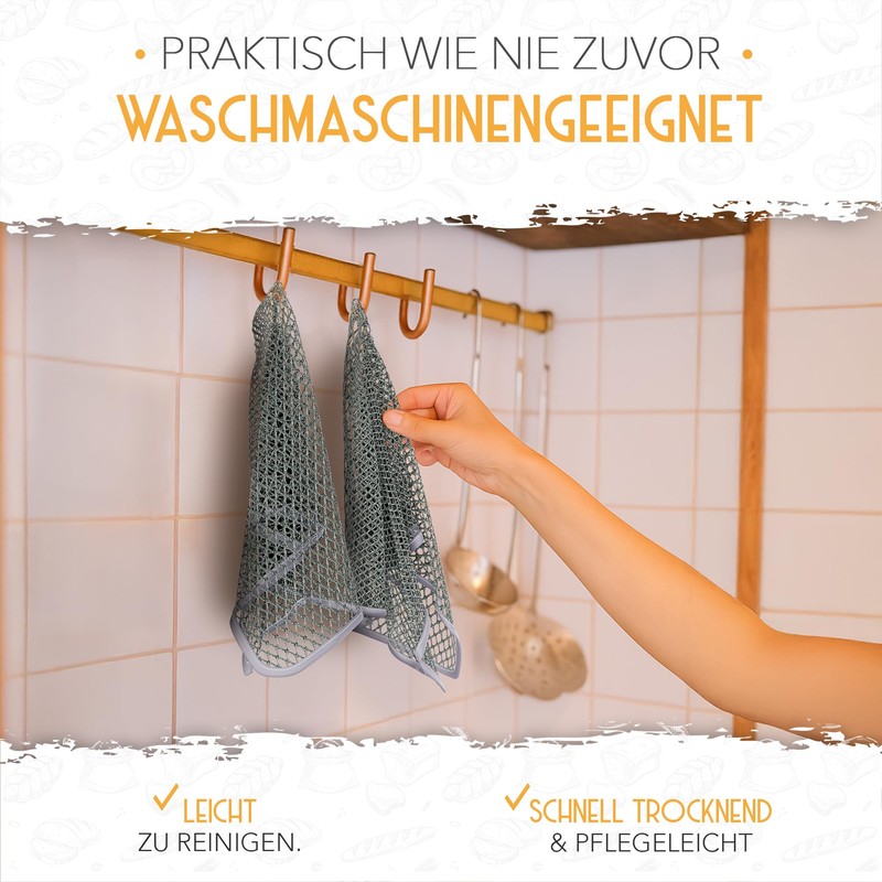 KRUSTENZAUBER Set of 2 dough cleaning cloths for stubborn dough