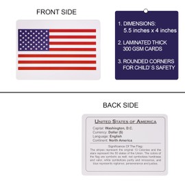 World Country Flags Flash Cards for Kids, Currency Flash Cards, 195 + 195 = 390 Educational Country Geography Games Cards