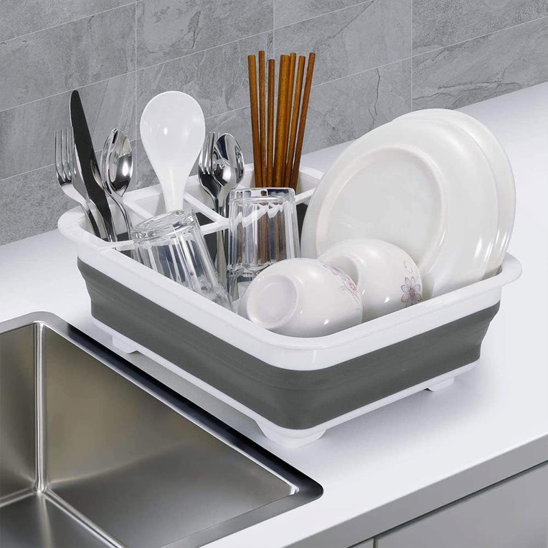 AMZMUKAUP Foldable Dish Drainer for Camping, Caravan, Outdoor Activities, Kitchen,