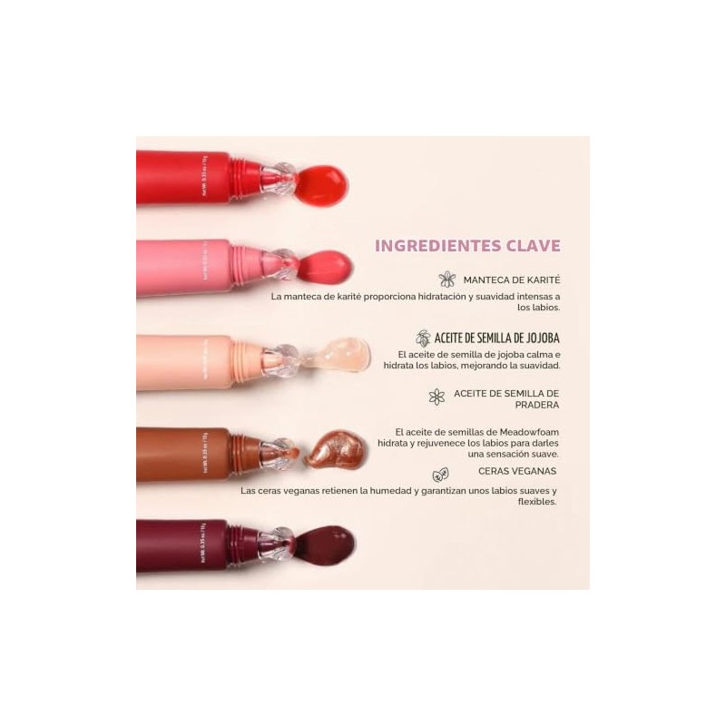 Erinde Bálsamo Labial con Color, Bálsamo Labial Hidratante Natural,#A01