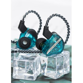 keephifi CCZ DC01 Pro IEM Wired Earbuds In Ear Monitor Headphones, 1DD Bass Earbuds V-shape Tuning In Ear Earphones with 2Pin-Z Detachable cables IEM for Musicians, Gamer, Drummers(Green, no micro)