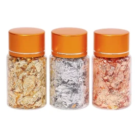 KFMX 3 Botellas De Papel De Aluminio Dorado Copos De Oro Uñas