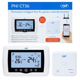 Smart Thermostat PNI CT36 Wireless with WiFi Internet Control for Thermal Power Plants APP TuyaSmart
