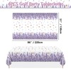 PTECDROTS 4Pcs Lavender Tablecloths Rectangle Purple Flower Table Cloths Butterfly