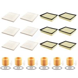 PUR 6x Air + 6x Cabin + 6x Engine Cartridge Oil Filter (18 Total) Kit Replacement For 2016-2017 2022-2023 Toyota Tacoma 3.5L KFM-103961