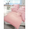 Janine Design Striped Bed Linen Modern Classic Dark Red Pillowcase