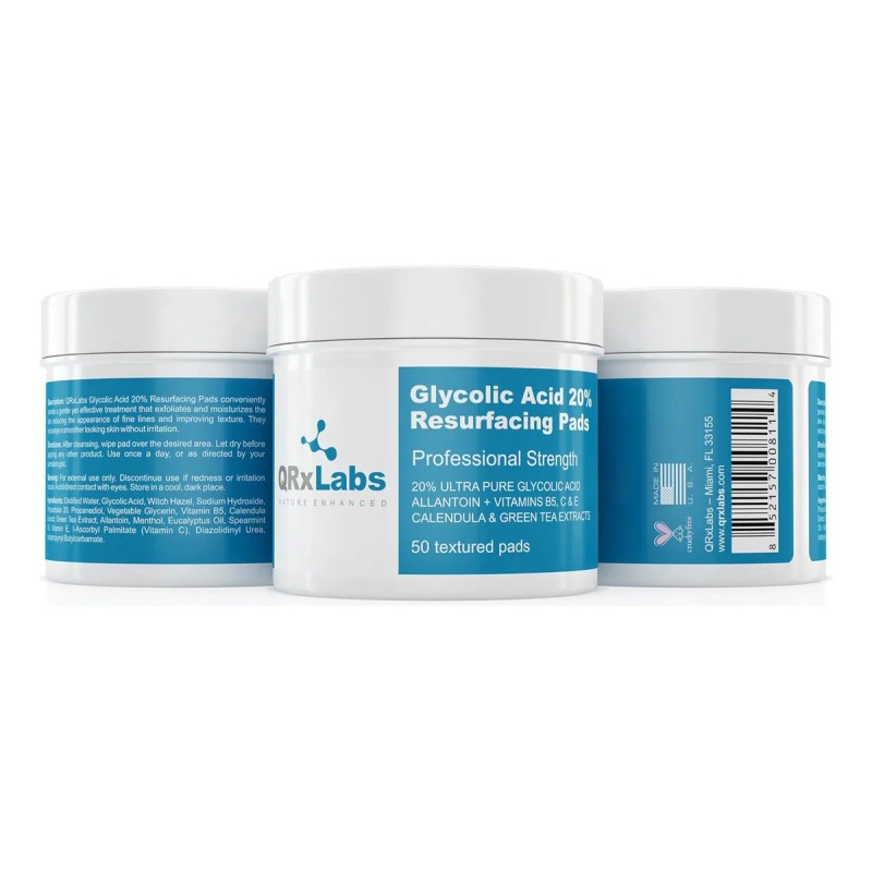 Xlabs Almohadillas Ácido Glicólico 20% Toallitas Exfoliante