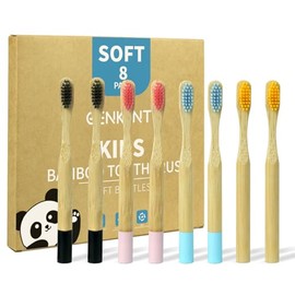 OriginalSourcing Kids Bamboo Toothbrush, 8 Pack BPA Free Soft Bristles Toothbrushes with Individually Wrapped, Eco-Friendly, Natural, Compostable Wooden Toothbrushes