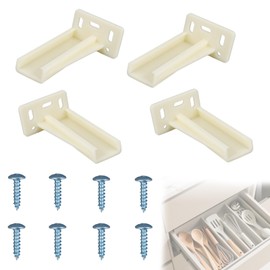 2 Pair KT HR9000RL Rear Drawer Track Socket, Plastic Drawer Track Back Plate with Screws Mounting Back Plates Brackets