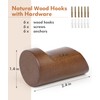 Optish Wood Wall Hooks for Hanging, 4 Pack Hat Hooks