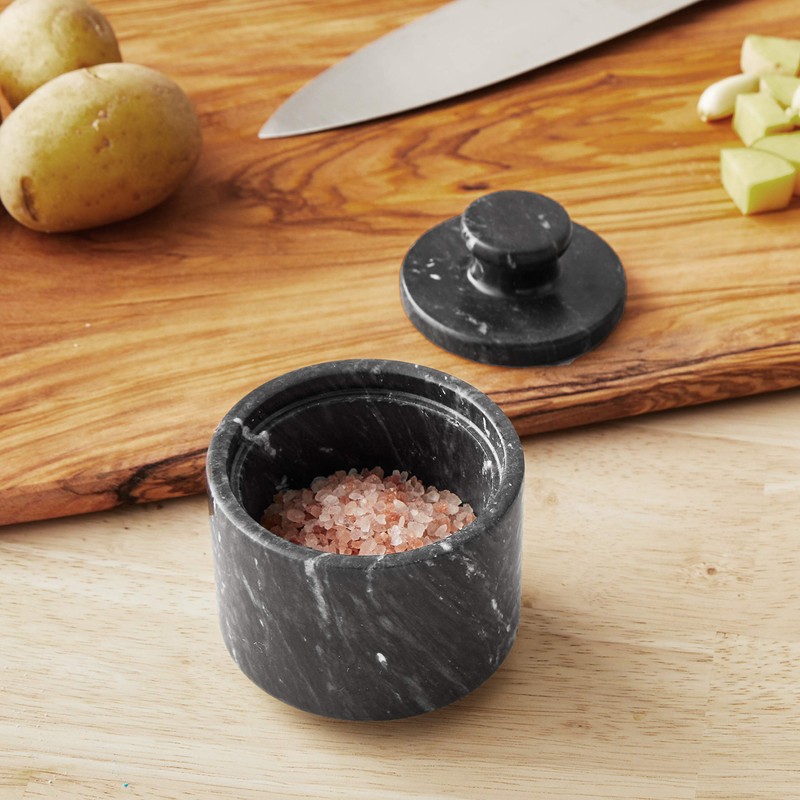 Fox Run Marble Salt Cellar, Black