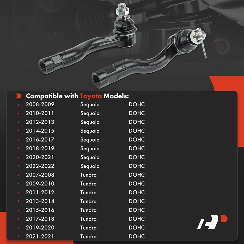 A-Premium 2 x Front Outer Tie Rod Ends, Compatible with