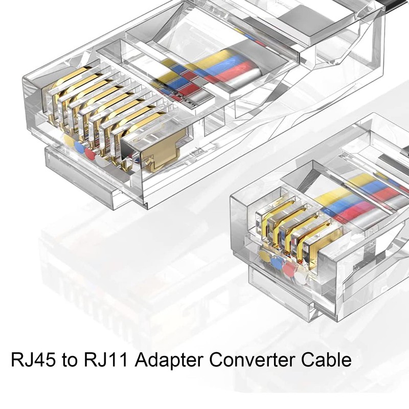 Vthahaby Telephone line(3 Pack) RJ45 to RJ11 Adapter Converter Cable