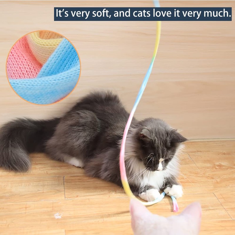 LASOCUHOO Interactive Cat Wand Toys Interactive Cat Teaser Wand String