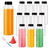 YBCPACK 12 Pack 360ml Heat-Resistant Reusable Plastic Juice Bottles with