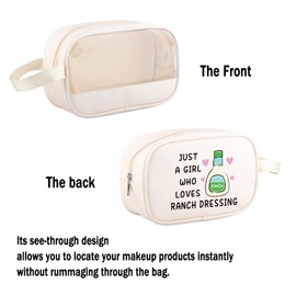 G2TUP Funny Ranch Dressing Gift Who Loves Ranch Dressing Makeup Bag Salad Saucey Lover Cosmetic Bag Funny Foodie Gift (Ranch Dressing TM)