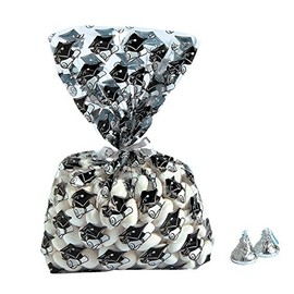 Fun Express - Black Graduation Cello Bags for Graduation - Party Supplies - Bags - Cellophane Bags - Graduation - 12 Pieces